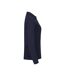 Polo Manches Longues Premium Femme Bleu Marine Foncé Clique-4