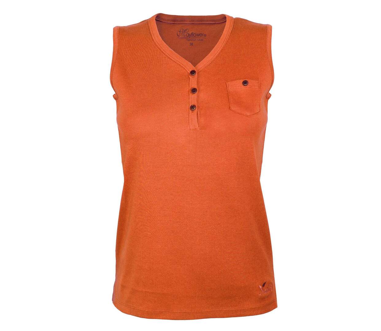 Débardeur femme DARGO2 MAYFLOWER – Top col tunisien en pur coton au confort respirant-1