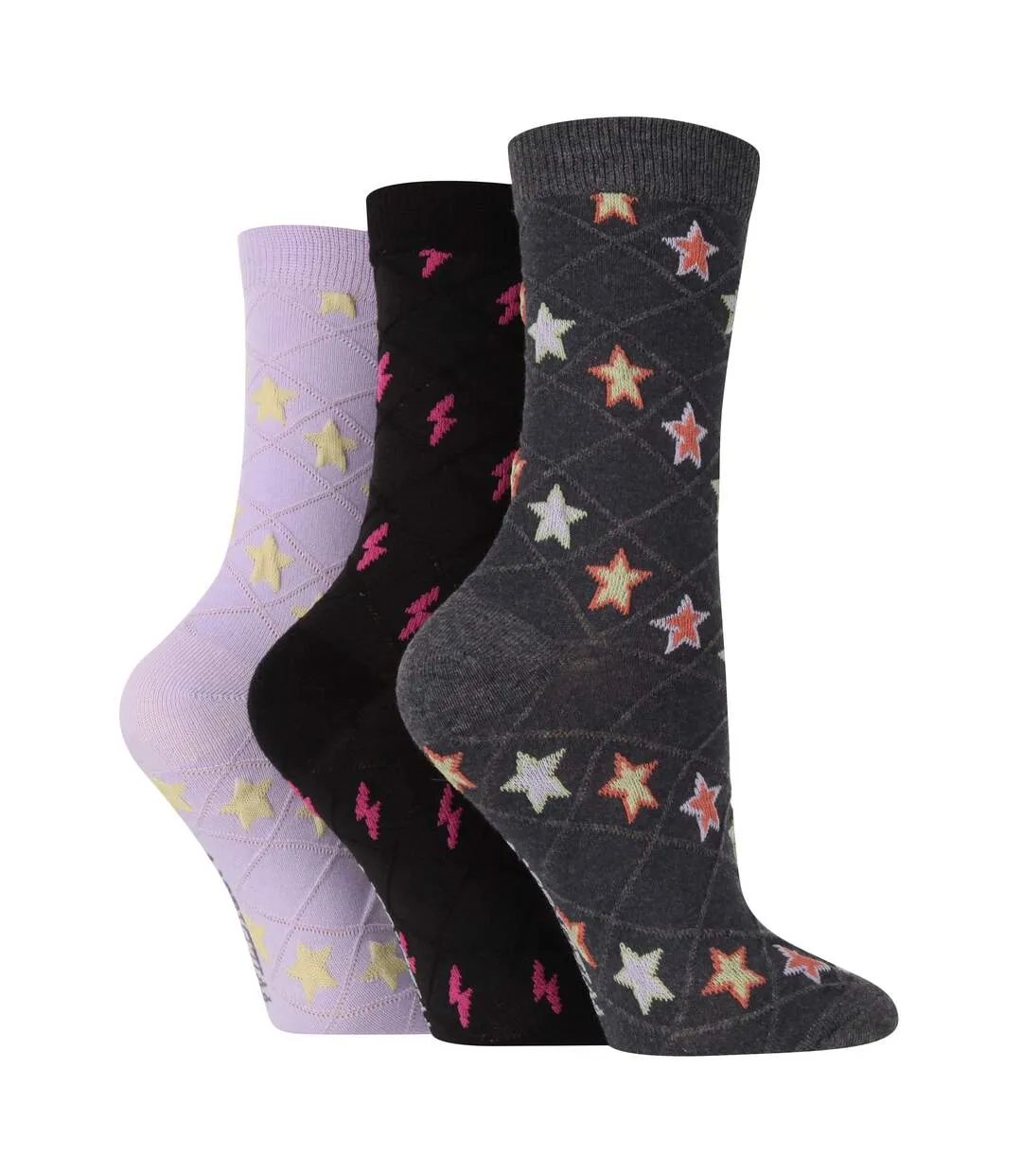 6 Pairs Ladies Multipack of Novelty Design Knitted Boot Socks | Autumn Socks-3