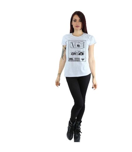 Disney - T-shirt CARS CRUZ RAMIREZ BLUEPRINT - Femme (Gris chiné) - UTBI13779