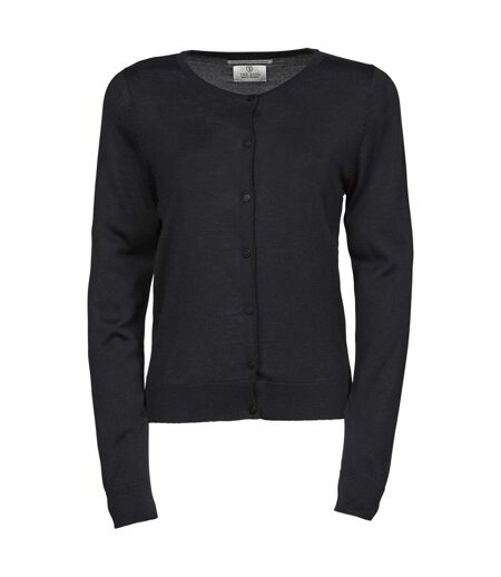 Pull boutonné cardigan laine col rond - FEMME - 6005 - noir