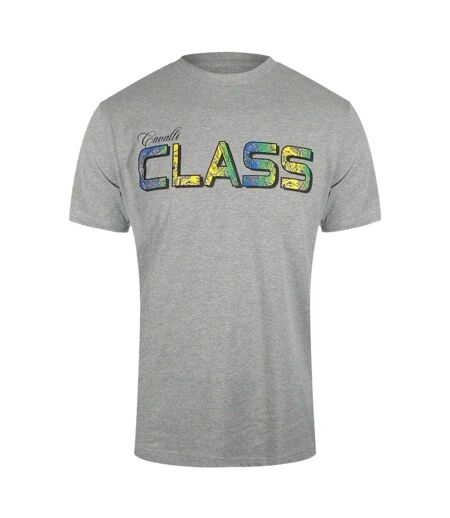 T-shirt Motif Floral Vibrant Homme Gris Cavalli Class