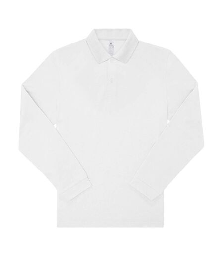 Polo manches longues- Homme - PU427 - blanc