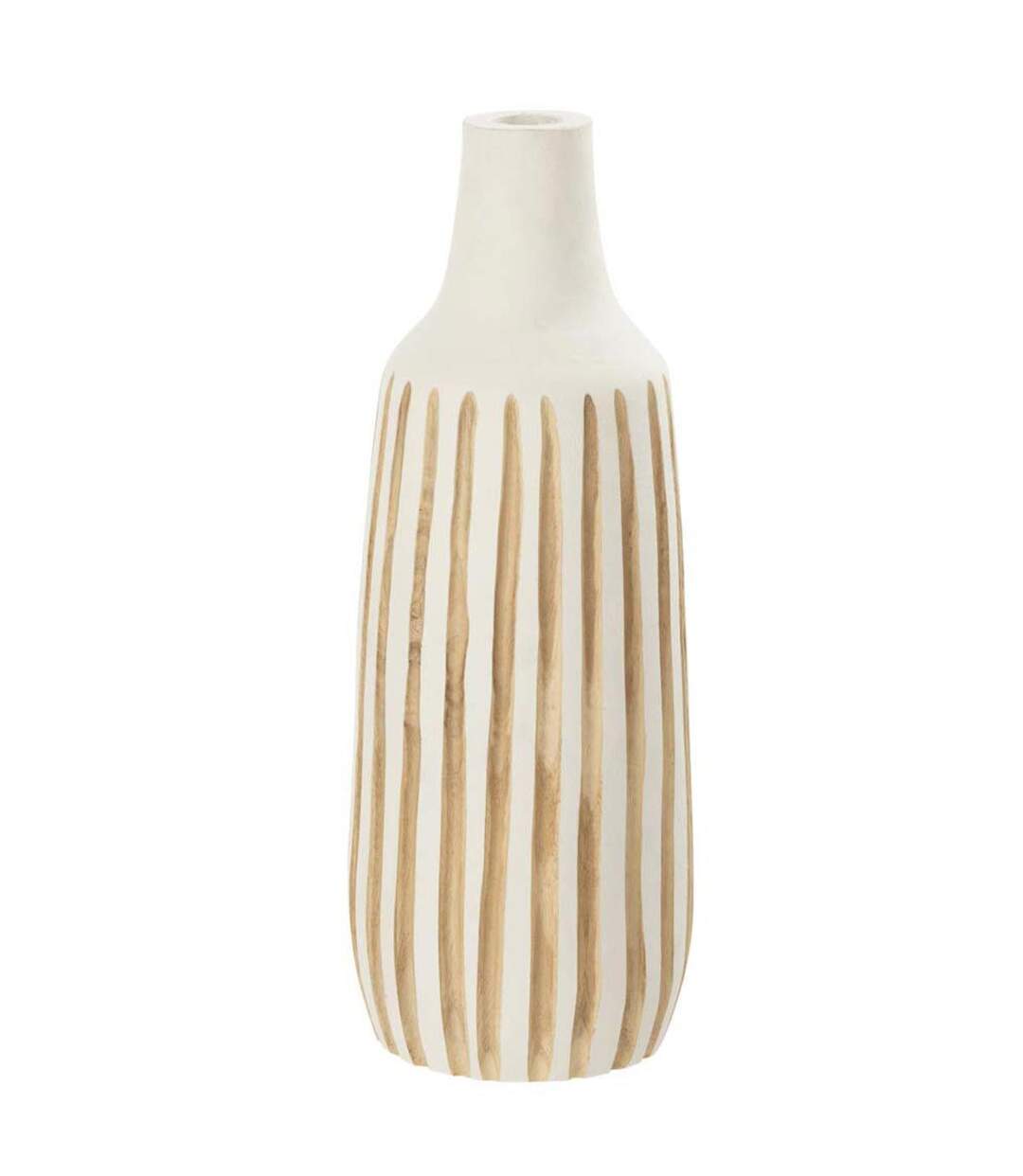 Vase Design en Bois Ying 45cm Blanc & Naturel-1