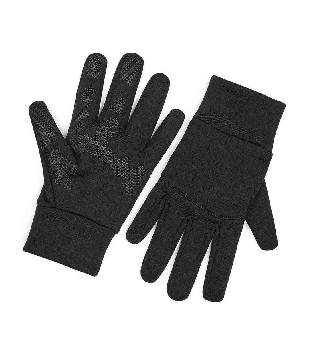 Unisex adult sports tech softshell gloves black Beechfield-1