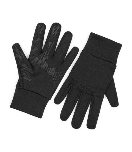 Unisex adult sports tech softshell gloves black Beechfield