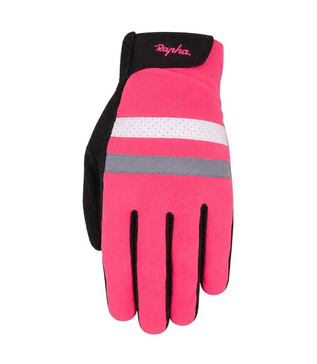 Brevet Suede Reflective Cycling Gloves Hi Vis Pink Rapha-1