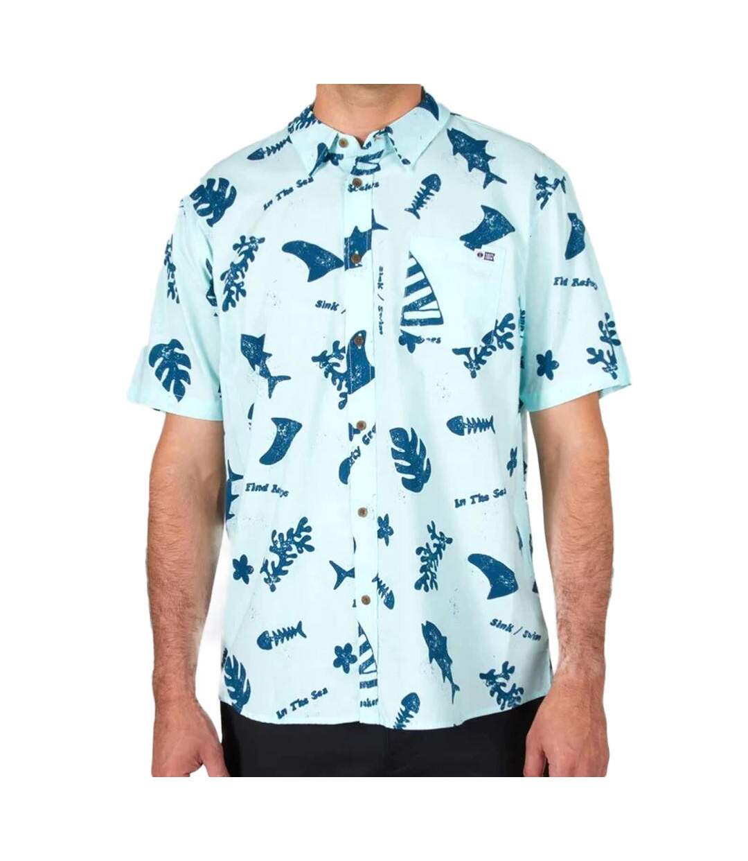 Chemisette  Manches Courtes Bleu Homme Salty Crew Twisted Tides - L-1