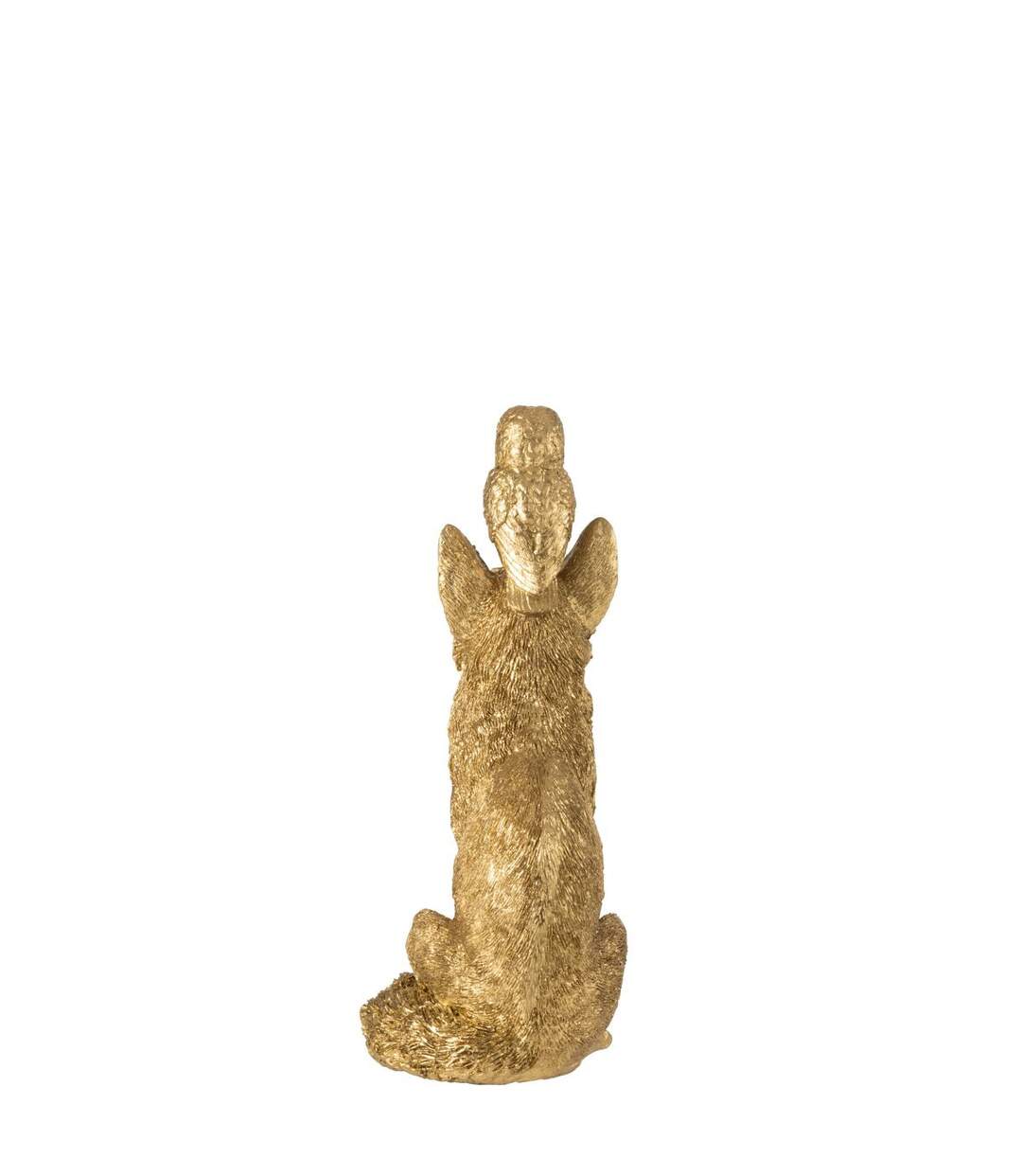Statuette Renard en Résine Hibou 28cm Doré-4