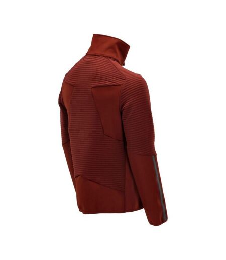 Mens Customised Striped Fleece Jacket Autumn Red Mascot