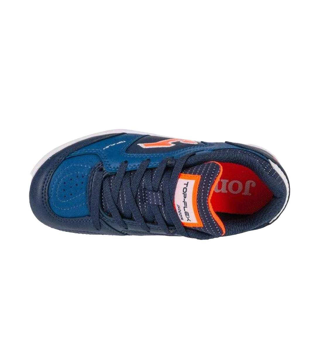 Childrens/kids Top Flex Indoor Football Shoes Navy Blue Orange Joma-3