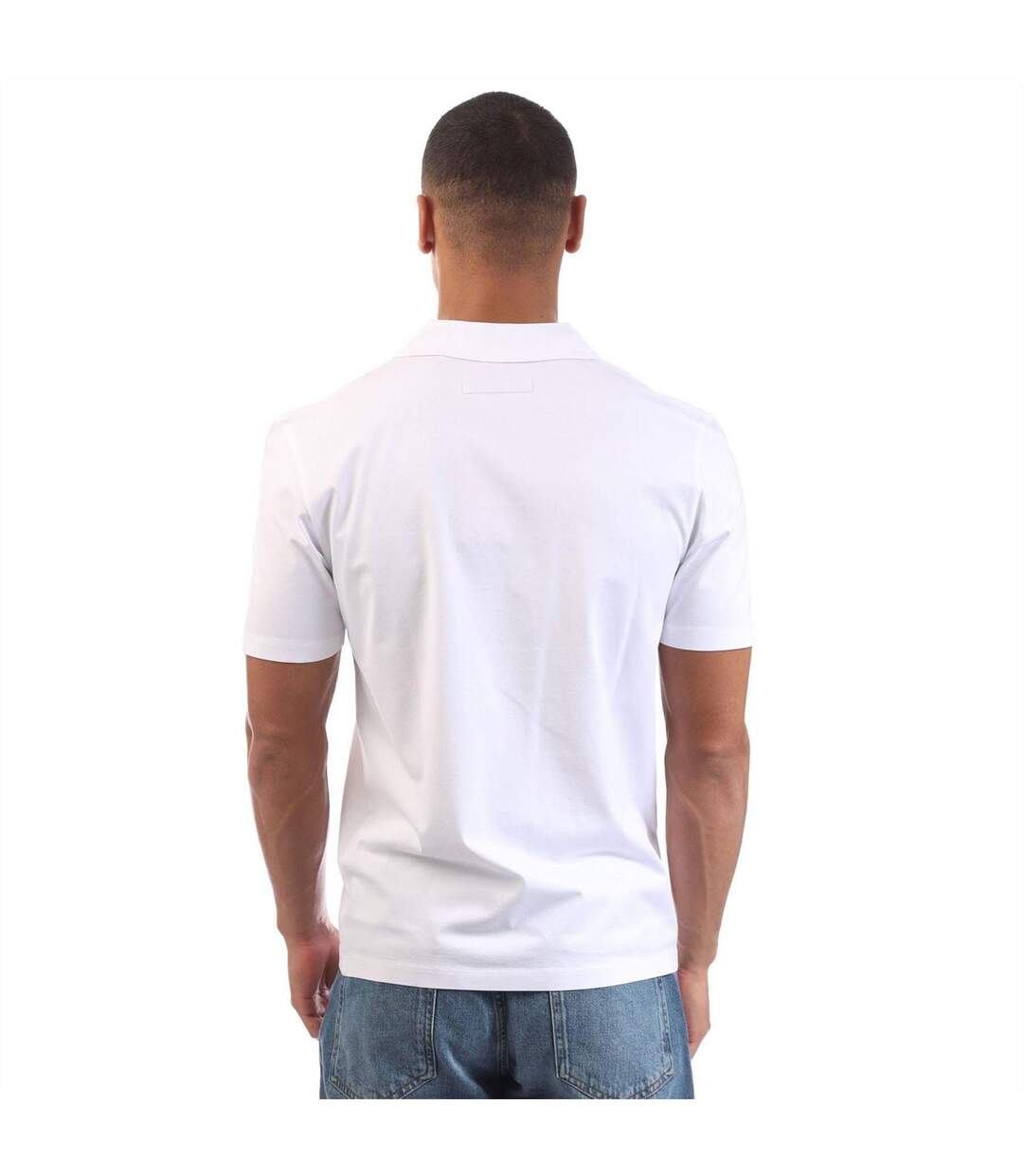 Polo Manches Courtes Homme Blanc Hugo-3
