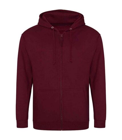 Mens full zip hoodie burgundy Awdis