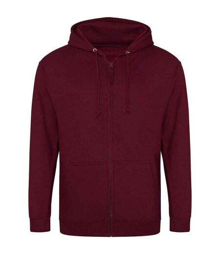 Mens full zip hoodie burgundy Awdis