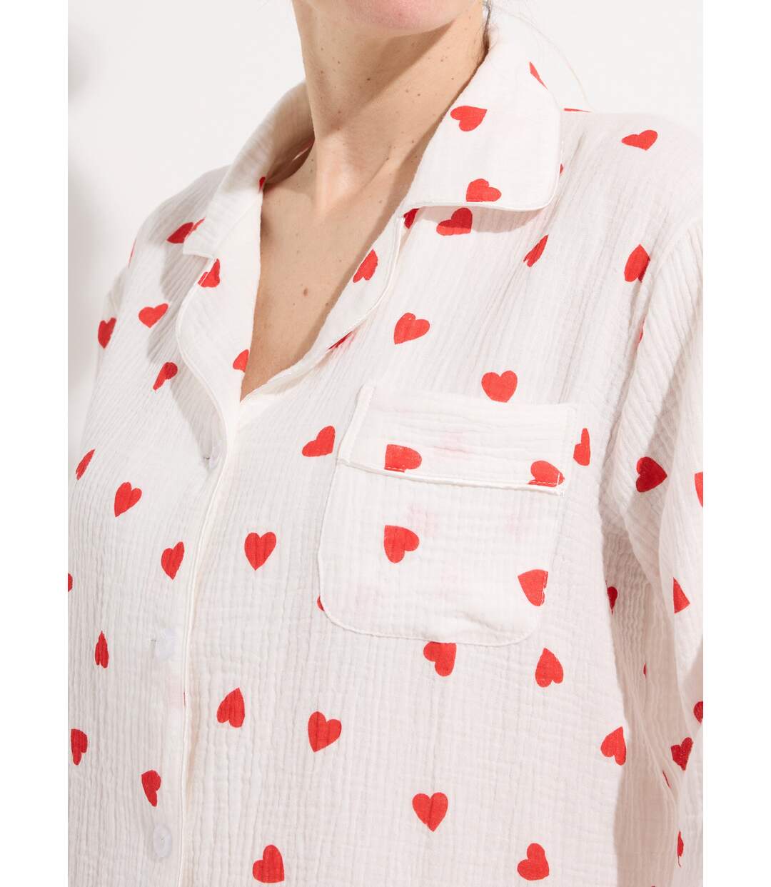 Pyjama 2 pièces gaze de coton et c¿urs-3