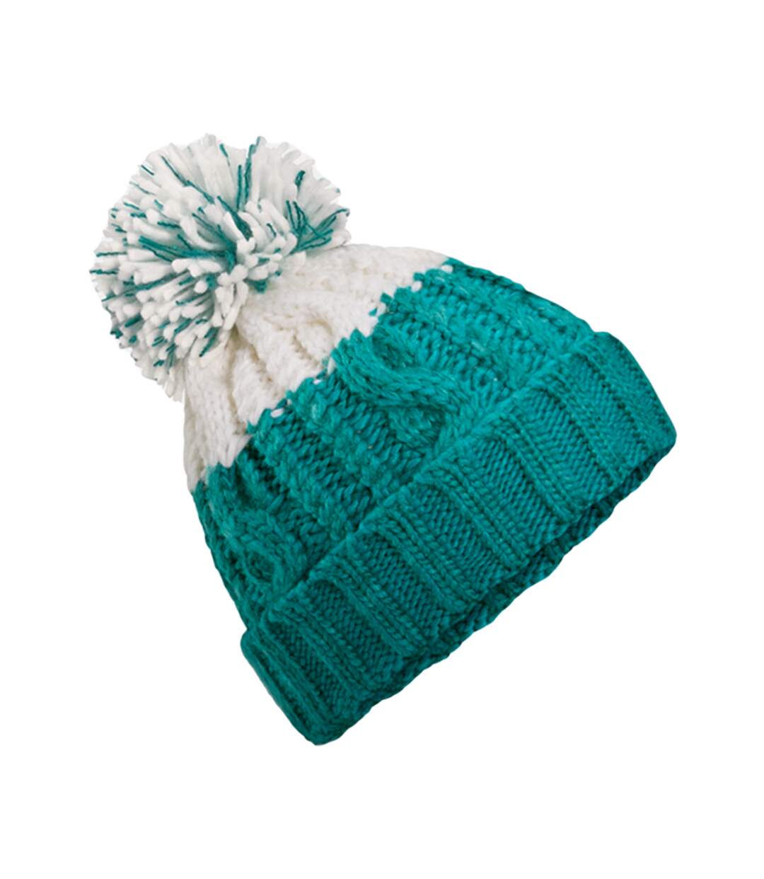Bonnet Apres Émeraude Blanc Doux Beechfield-2