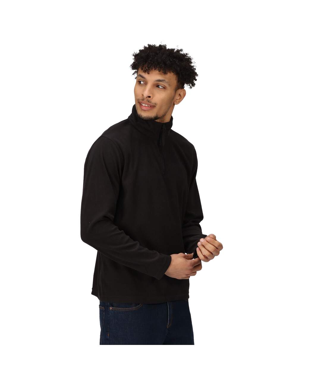 Regatta Mens 170 Series Anti-pill Zip Neck Micro Fleece (Black) - UTRW1207