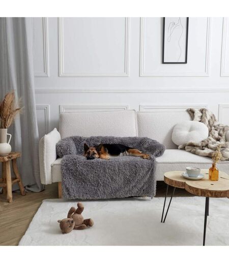 Plaid couverture de canapé pour chien et chat - Gris