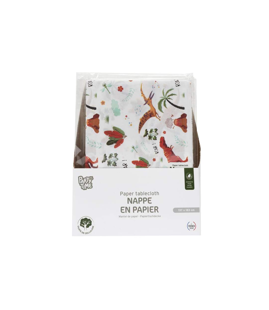 Nappe en Papier Dinosaure 137x183cm Blanc