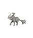 Statuette Déco Bébé Eléphant sur Dos 71cm Gris