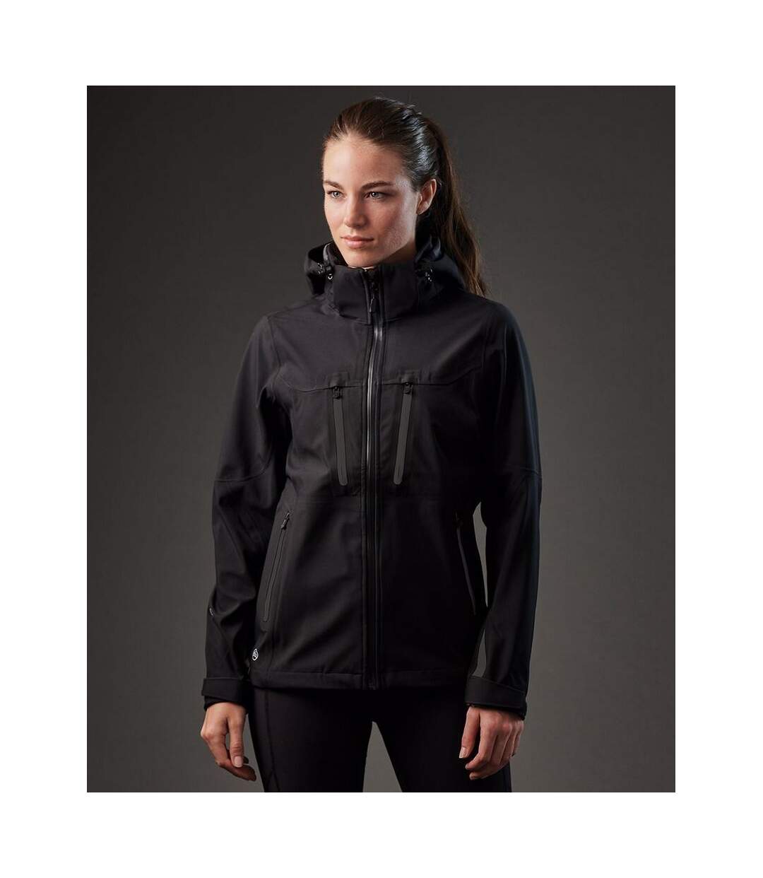 Womens patrol technical softshell jacket black/ carbon Stormtech