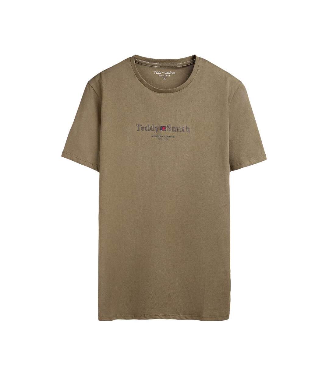 T-shirt kaki clair homme teddy smith 11017024d0-1