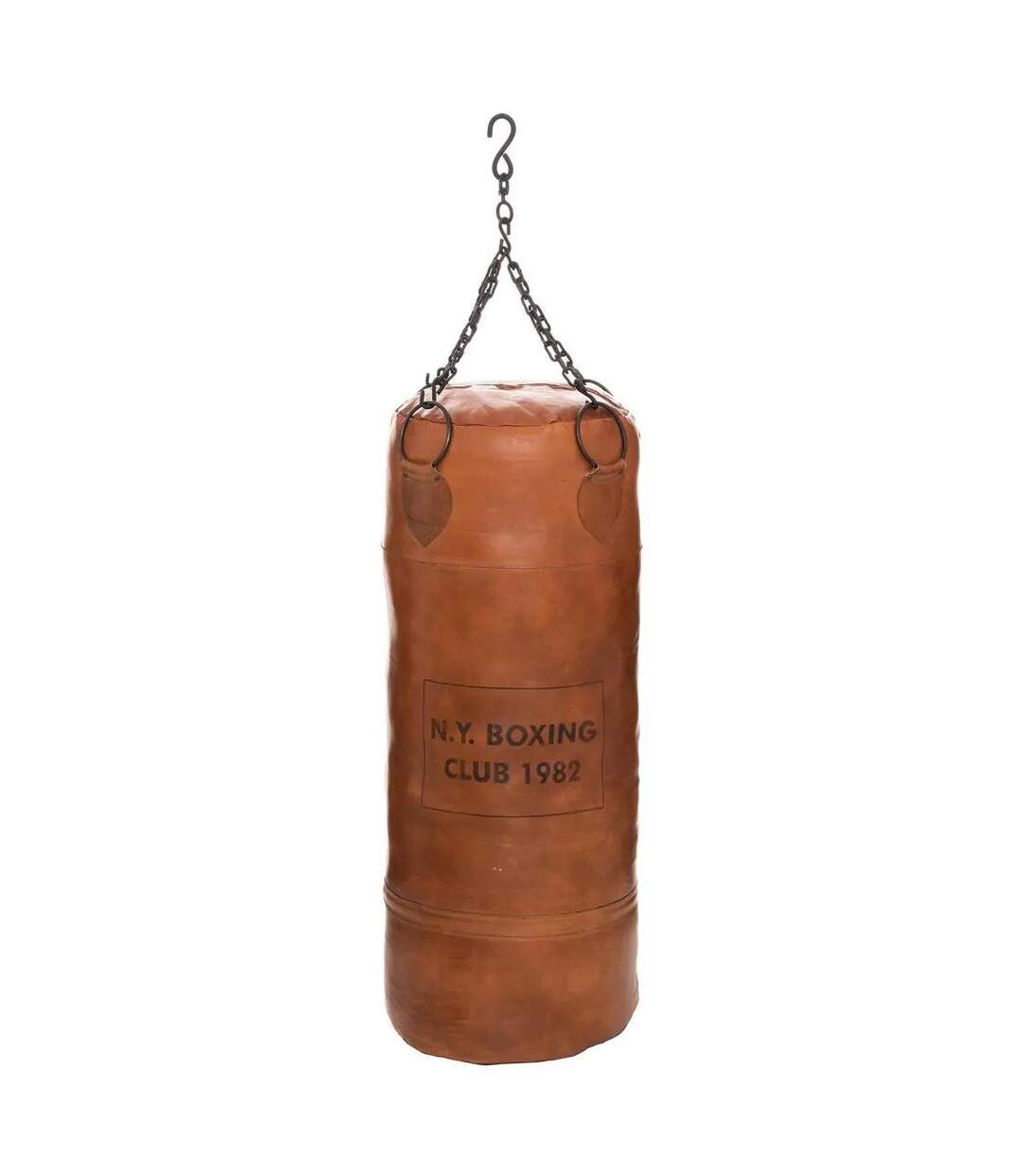 Sac de Boxe en Cuir Déco Loft 100cm Marron-1