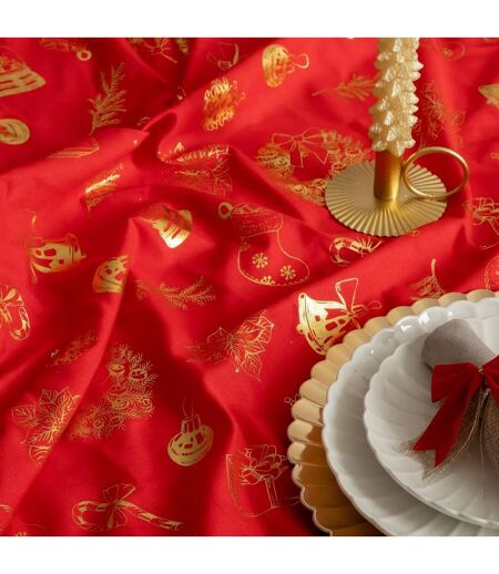 Nappe Imprimée Soir de Noël 140x360cm Rouge