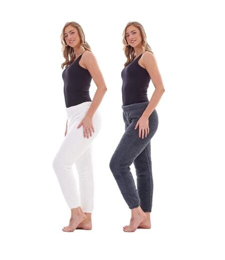 Pantalons De Détente Femme Blanc Charbon Keanu