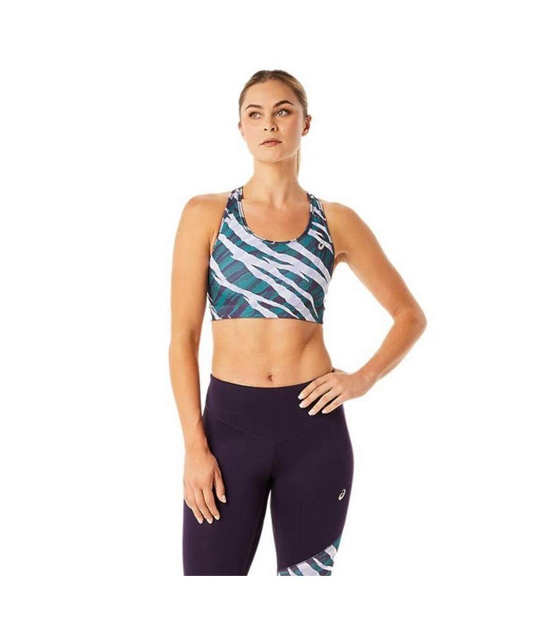 Brassière De Sport Motif/style Camouflage Femme Bleu Blanc Asics-1