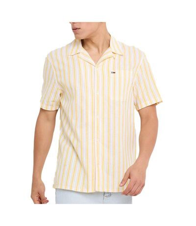 Chemisette Jaune/Blanc Homme Tommy Hilfiger Stripe Linen - L