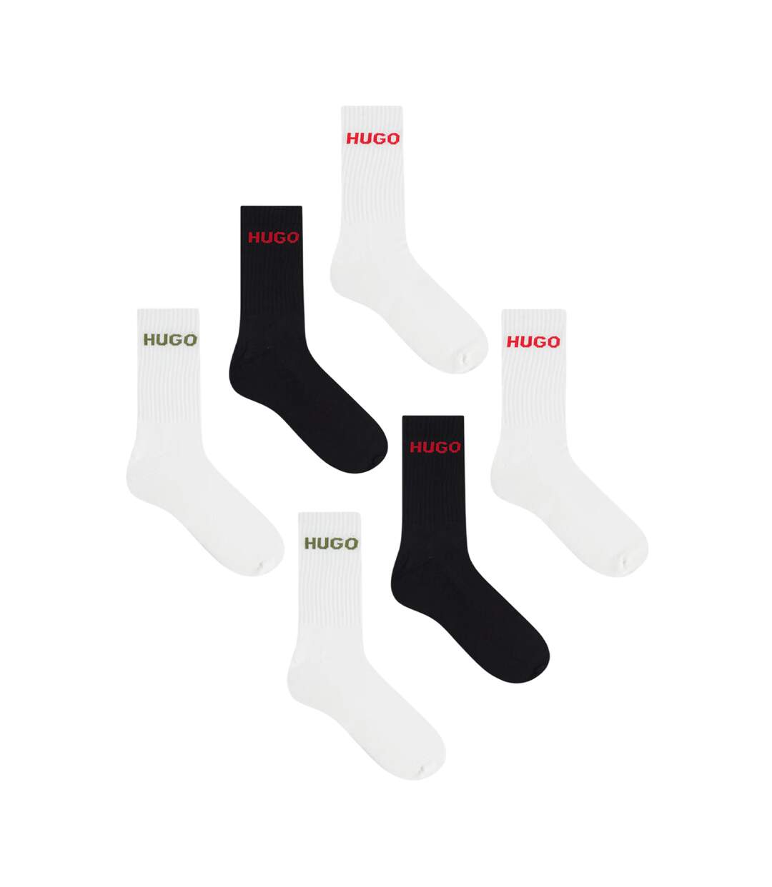 Lot De 6  Chaussettes Homme Noir Blanc Hugo Boss-2