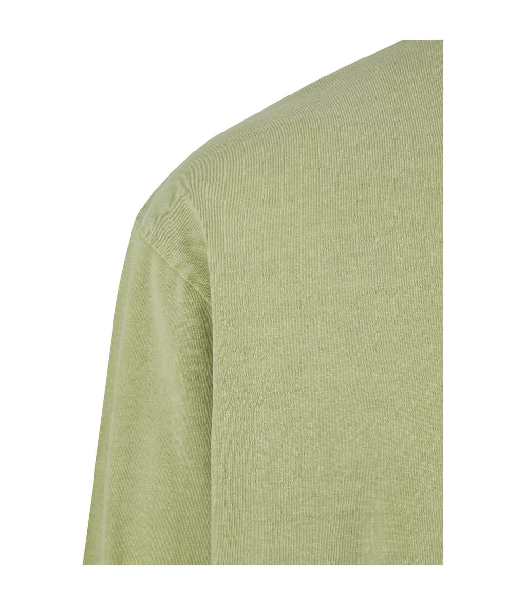 Haut Manches Longues Motif/style Délavé À L'acide Homme Vert Urban Classics-3
