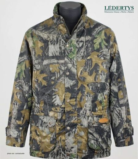 LEDERTYS LY0004 — Veste de chasse déperlante camouflage Forestwood kaki : confort et fonctionnalité sur le terrain