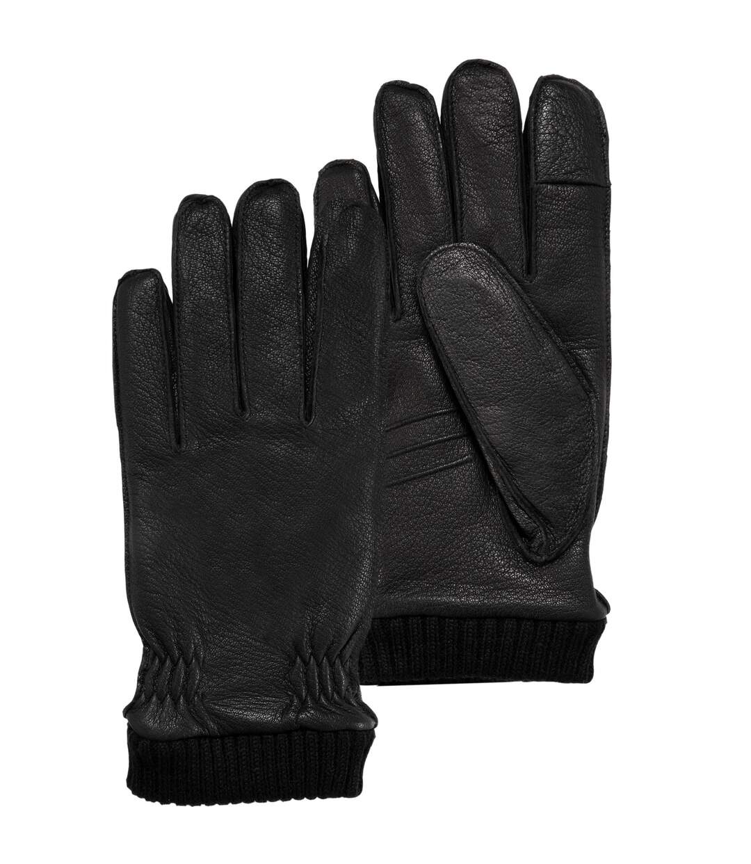 Isotoner Gants homme tatciles, en cuir de chèvre, doublés imitation micro- imitation fourrure