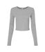 T-shirt Manches Longues Femme Gris Clair Chiné Bella + Canvas-1