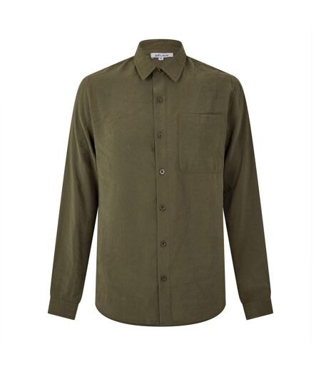 Mens Pocket Long-sleeved Shirt Olive Belier