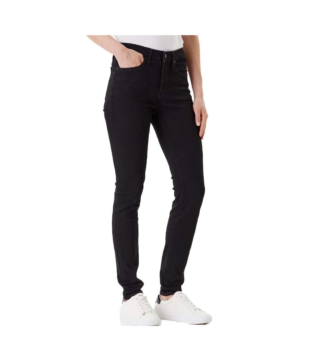 Jean skinny noir femme calvin klein mid rise ck c-1