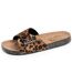 Isotoner Mules claquettes femme à simple bride noire, semelle intérieur patch talon ultra confortables-1