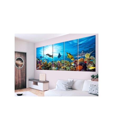 Paris Prix - Tableau Imprimé coral Reef 5 Panneaux Narrow 90x225cm