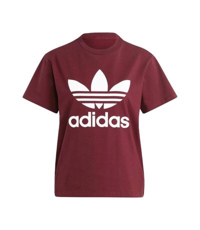 T-shirt Bordeaux Femme Adidas Trefoil IB7422 - L