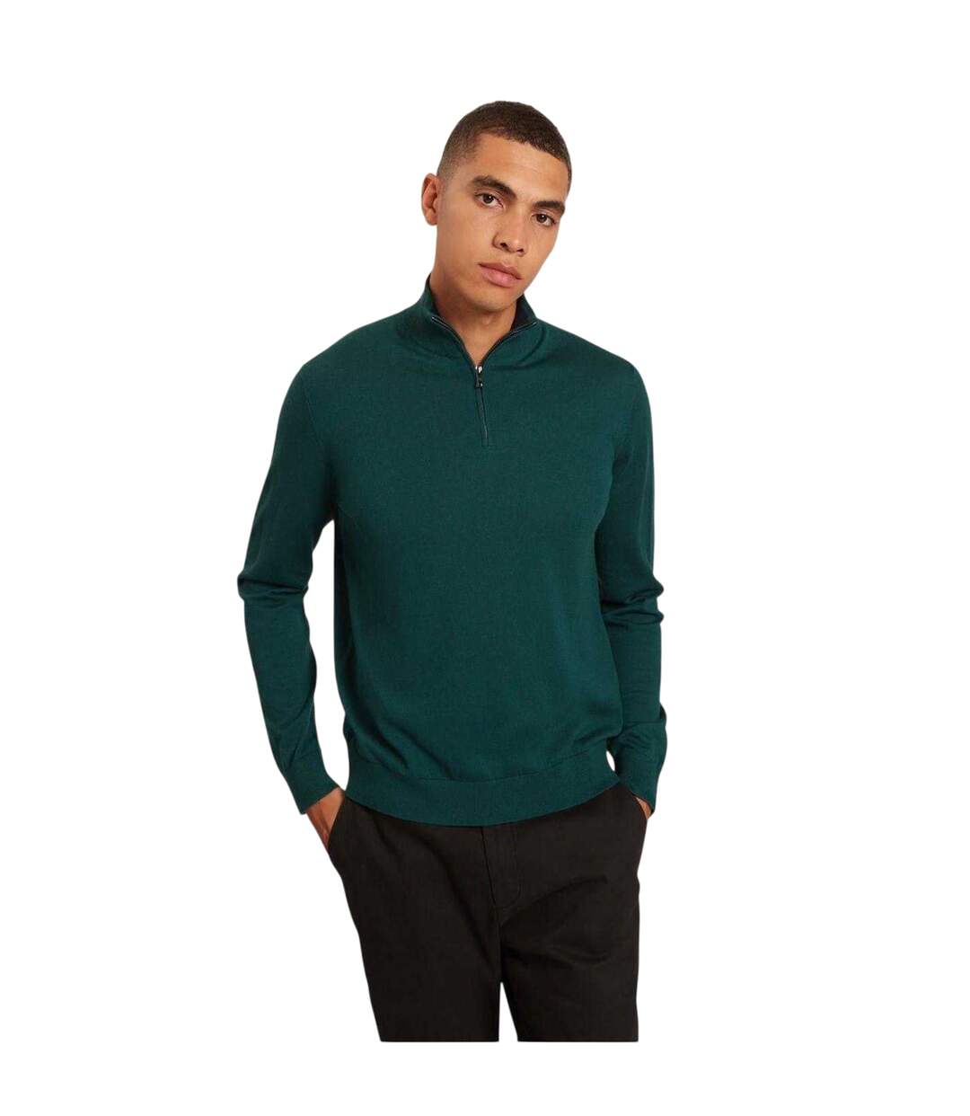 Mens Merino Wool Pullover Green Ted Baker-4