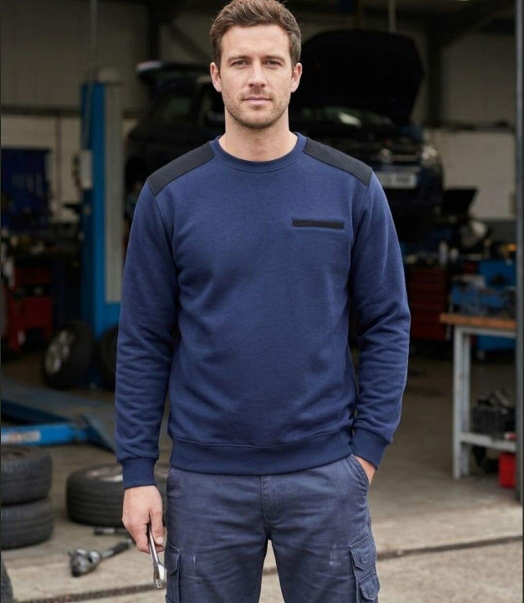 CHALLENGER PARFAIT2 — Sweat molleton bleu : chaleur 320 g et résistance-5