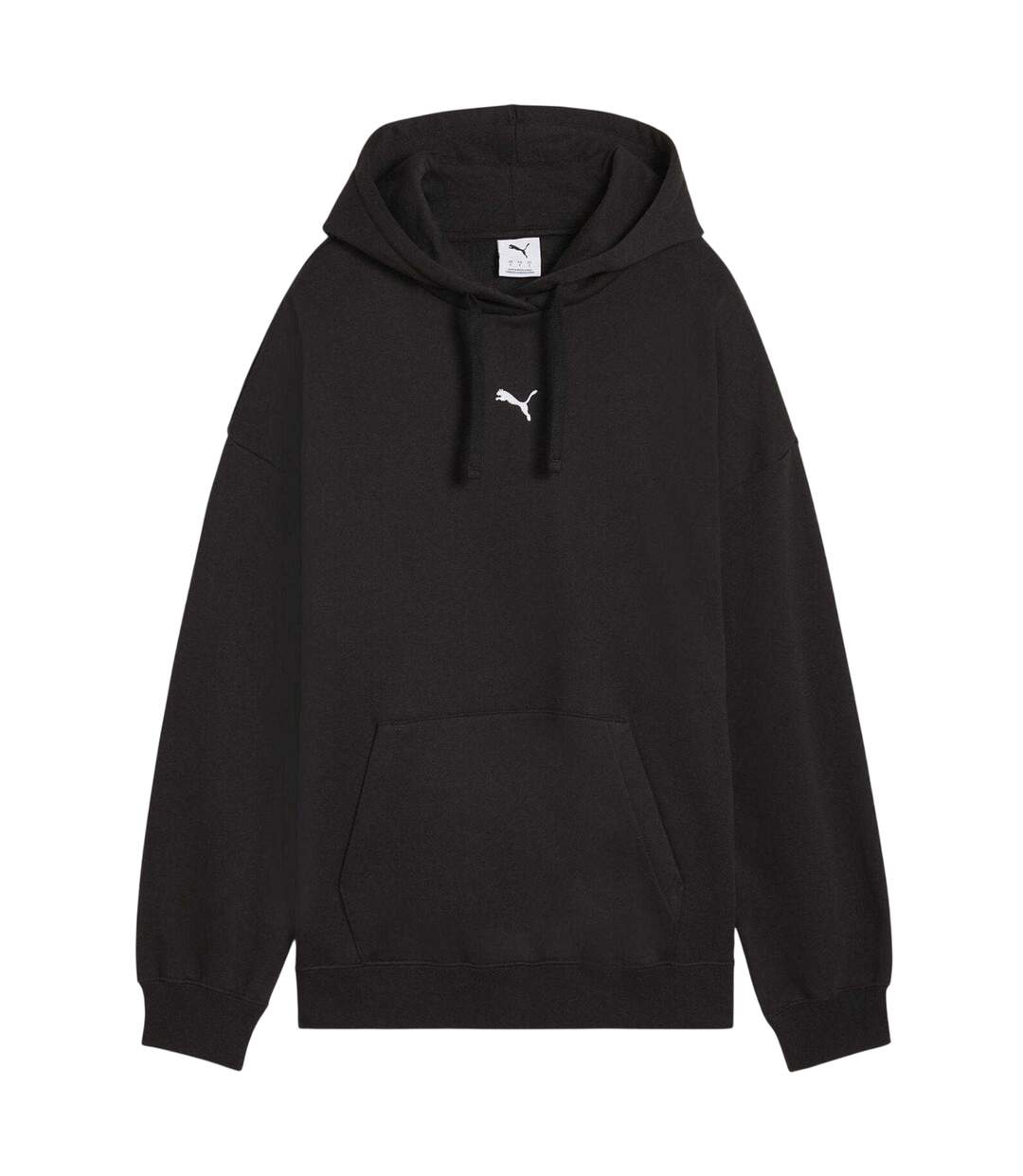 Womens/ladies Essentials Oversized Hoodie Black Puma-3