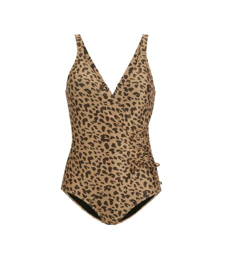 Maillot De Bain 1 Pièce Motif/style Léopard Baylenne Femme Beige Noir Regatta