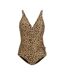 Maillot De Bain 1 Pièce Motif/style Léopard Baylenne Femme Beige Noir Regatta-1