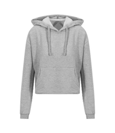 AWDis Just Hoods Womens/Ladies Girlie Cropped Hoodie (Heather Grey) - UTPC3447