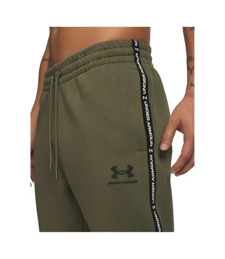 Mens Icon Fleece Tapered Joggers Green Black Under Armour