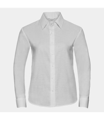 Russell Collection Ladies/Womens Long Sleeve Easy Care Oxford Shirt (White) - UTBC1022