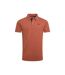 Mens Miles Pique Organic Polo Shirt Baked Clay Weird Fish-1